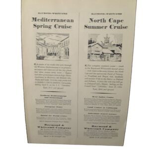 Vintage 1929 Raymond & Whitcomb Spring Summer Cruise Ad Advertisement